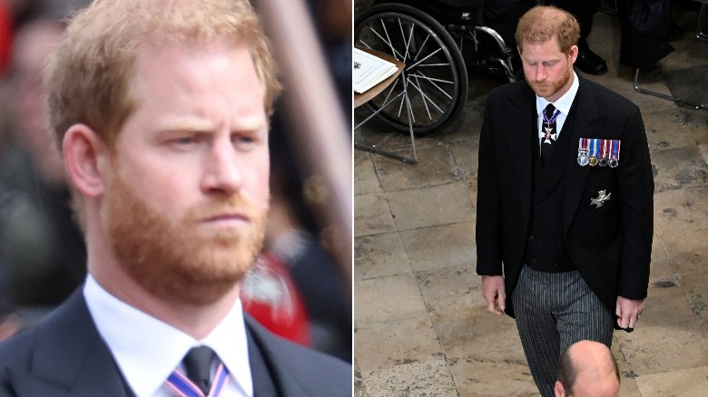 Prince Harry at the Queen's funeral