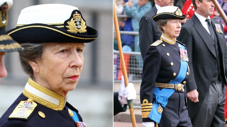 Princess Anne at the Queen's funeral