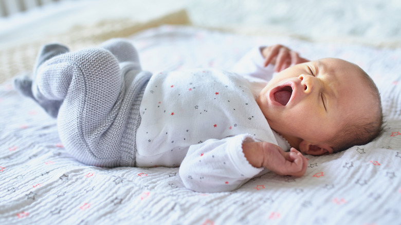 Baby yawning