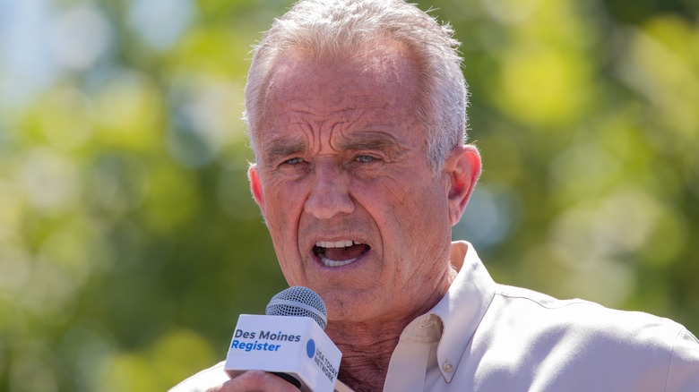 Robert F. Kennedy Jr. speaking into microphone