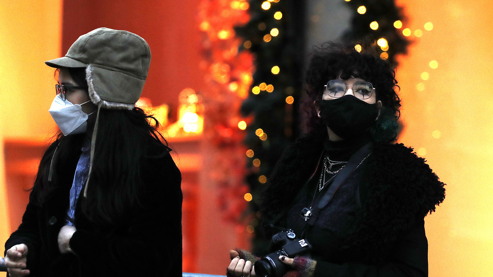 Women in masks in New York.