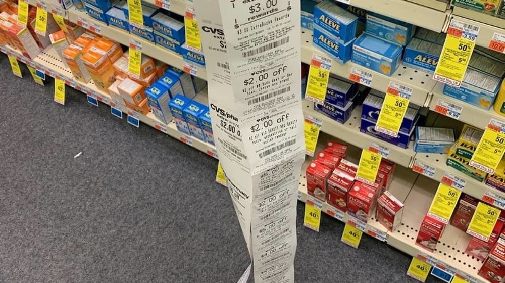 CVS receipts in a CVS store