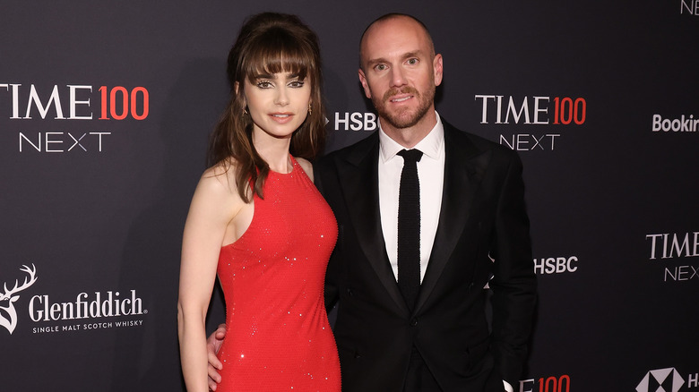 Lily Collins and Charlie McDowell attend the 2022 Time 100 