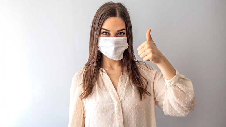 Woman in face mask 