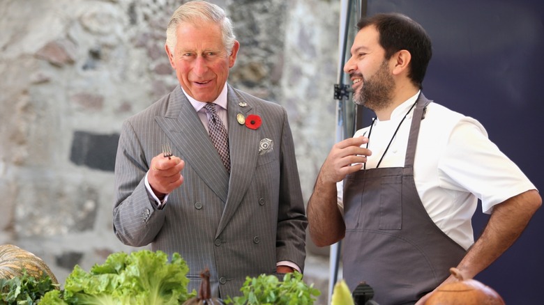 King Charles laughing with chef