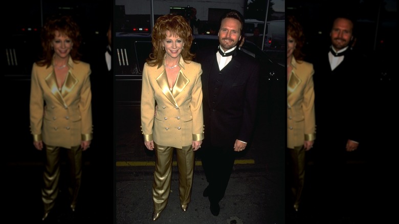 Reba McEntire, in yellow suit, and Narvel Blackstock