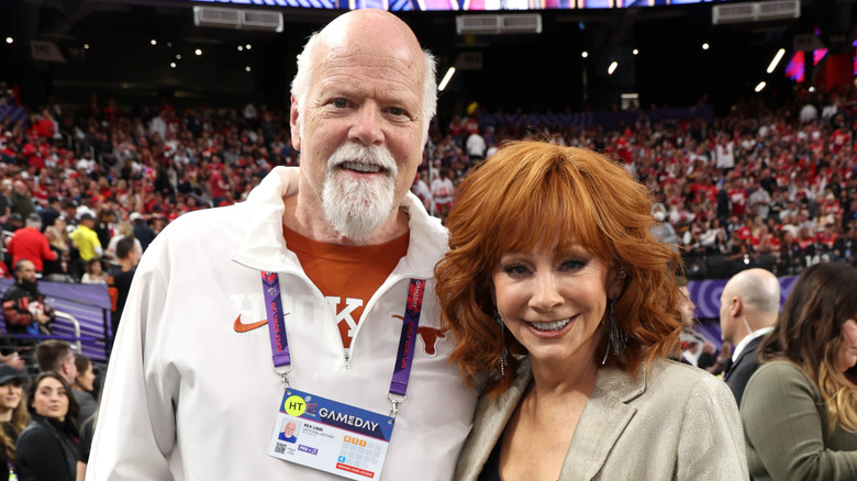 Rex Linn and Reba McEntire attend the Super Bowl LVIII Pregame at Allegiant Stadium