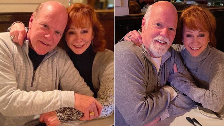 Actor Rex Linn and Reba McEntire, in 2020 and 2025