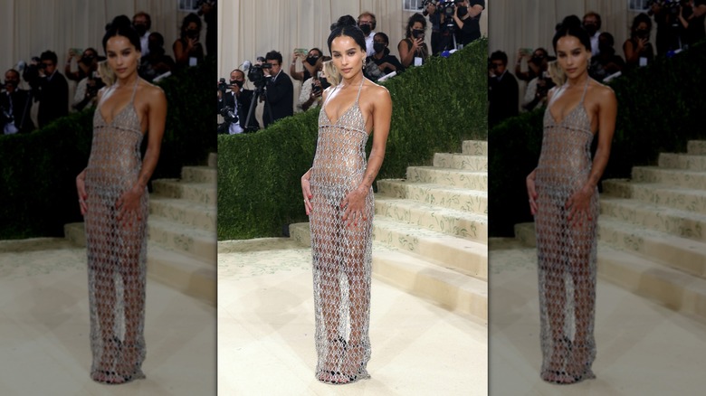 Zoë Kravitz in a sheer dress at the Met Gala