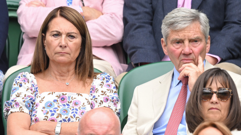 Carole and Michael Middleton looking sad