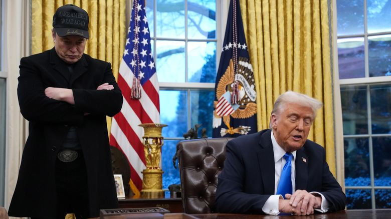 Donald Trump and Elon Musk in the Oval Office