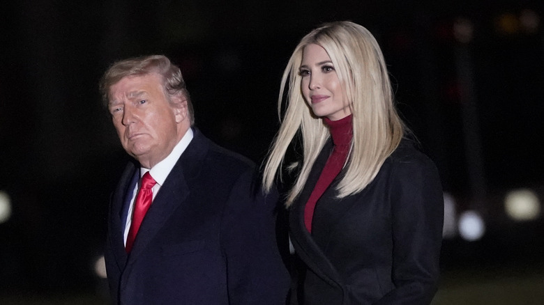 Ivanka Trump looking straight ahead in a dark jacket