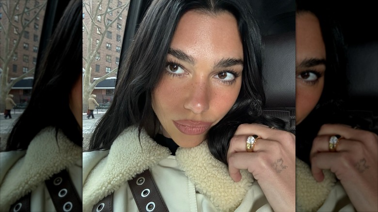 Dua Lipa wearing a ring