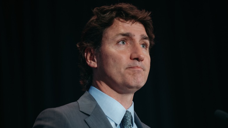 Justin Trudeau looking serious