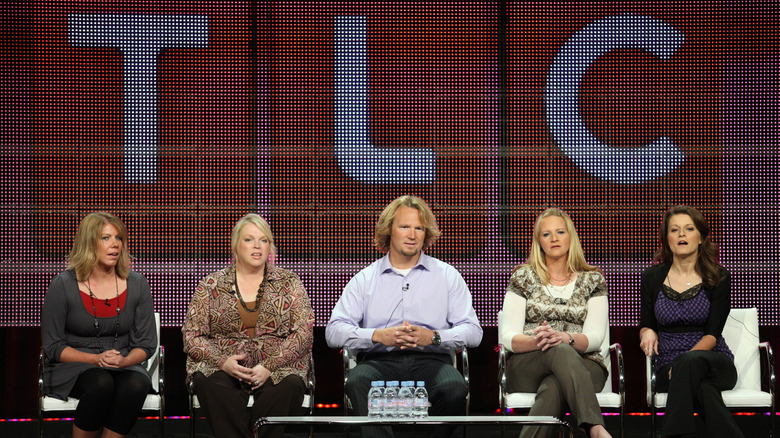 Meri Brown, Janelle Brown, Kody Brown, Christine Brown Woolley, and Robyn Brown sit on a panel for TLC