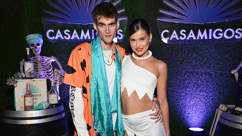 Presley Gerber and Lexi Wood in costume at a Halloween party