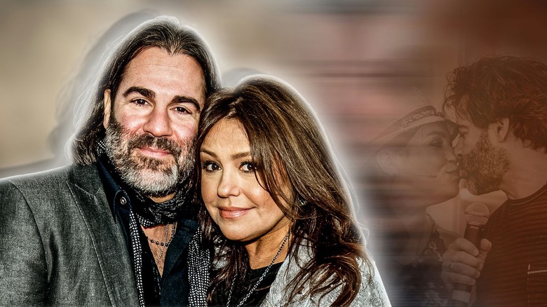 John Cusimano and Rachael Ray heads together kissing