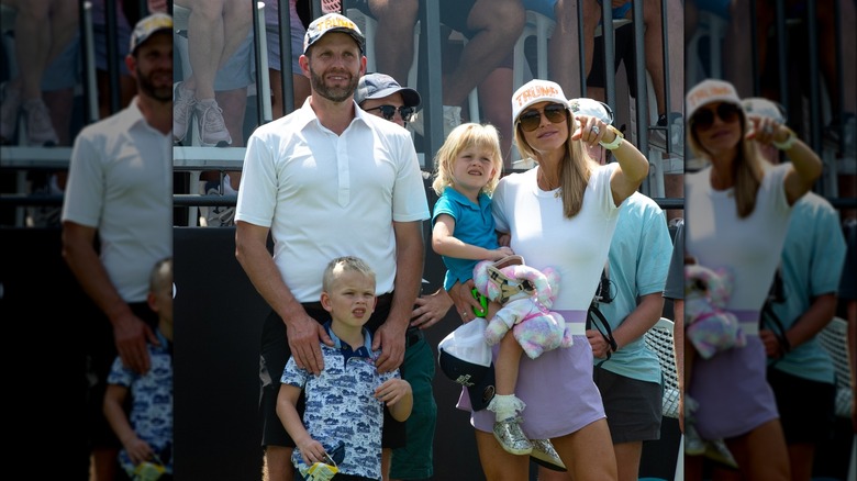 Eric and Lara Trump posing with their kids