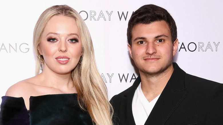 Tiffany Trump and Michael Boulos smiling