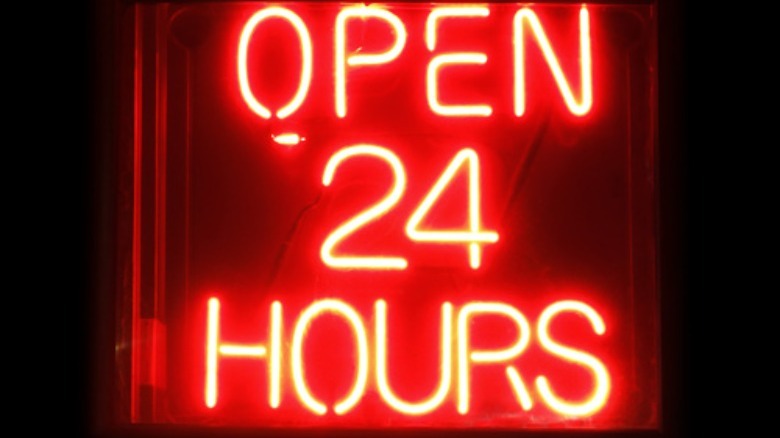 Open 24 hours sign