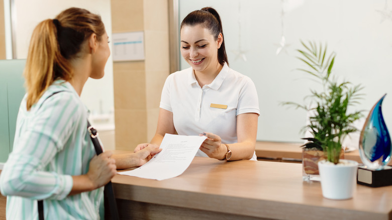 women spa front desk