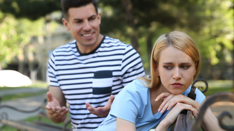 woman bored on date