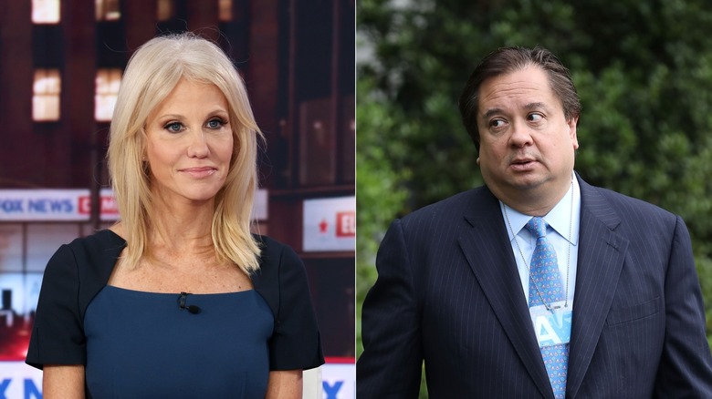 split image Kellyanne Conway and George Conway