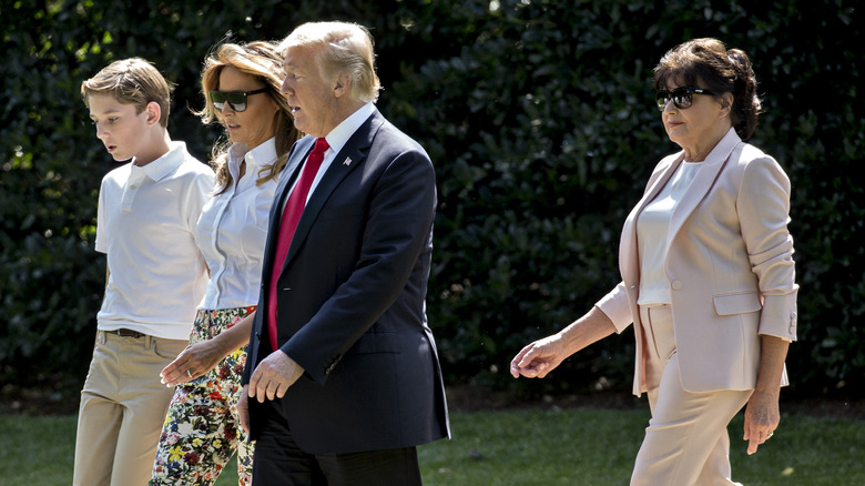 Donald, Melania. and Barron Trump and Amalija Knavs