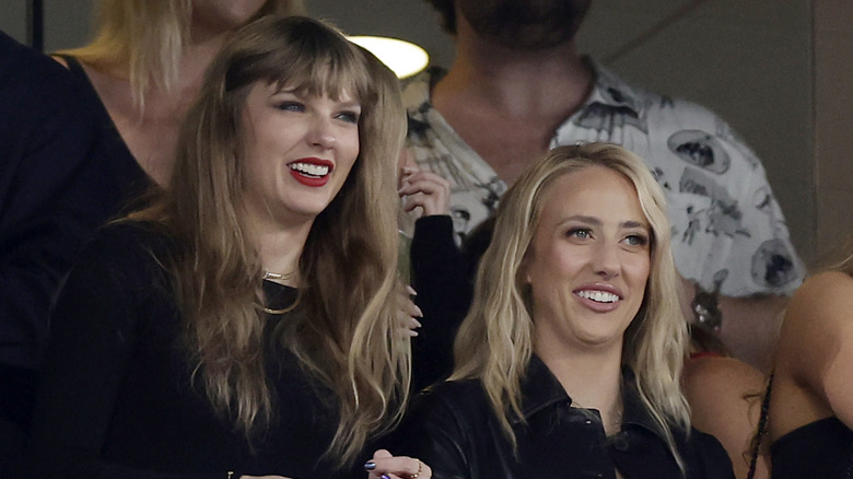 Taylor Swift and Brittany Mahomes smiling