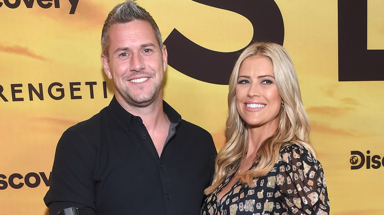 Ant Anstead and Christina Hall posing together at a red carpet event