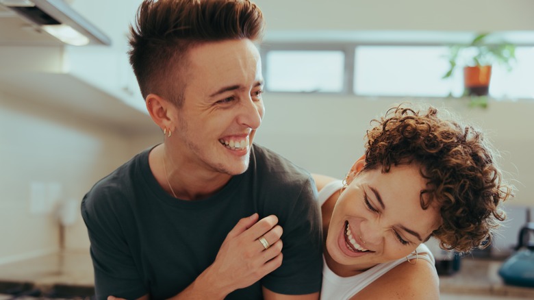 Couple laughing 