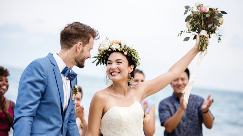 Bride with flower crown