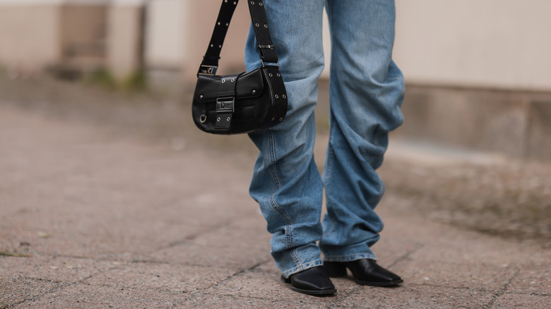 Baggy jeans close up