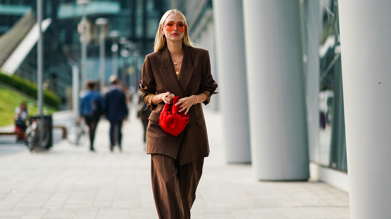 Woman in oversized blazer