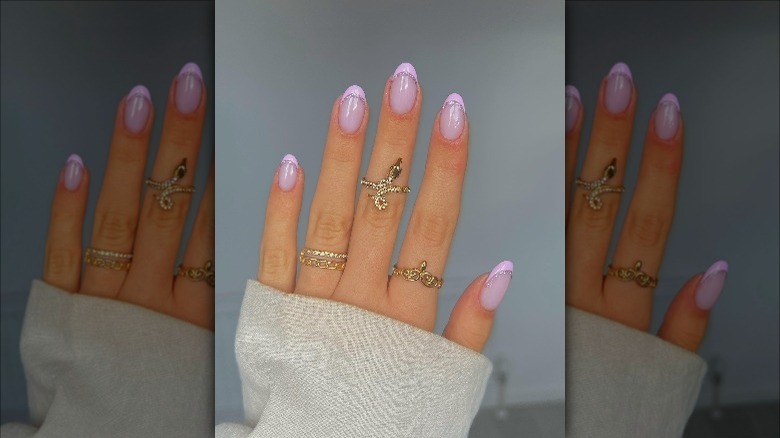 Pink pastel french tip