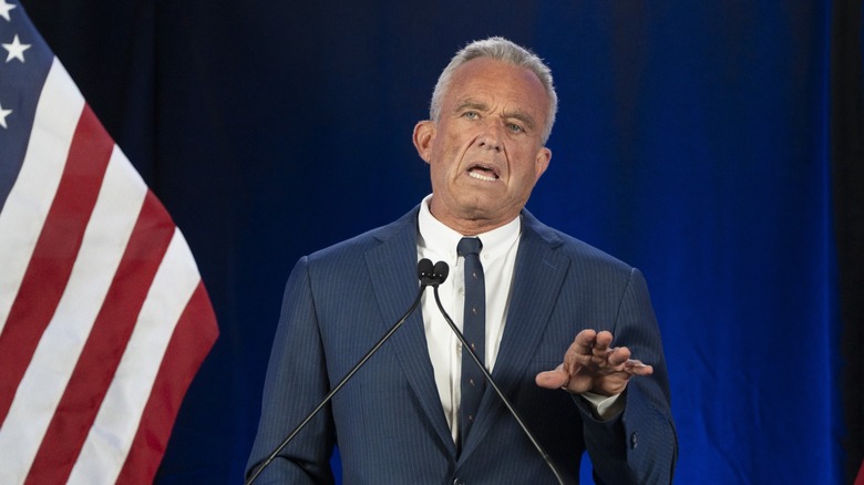 Robert F. Kennedy Jr. speaking at podium