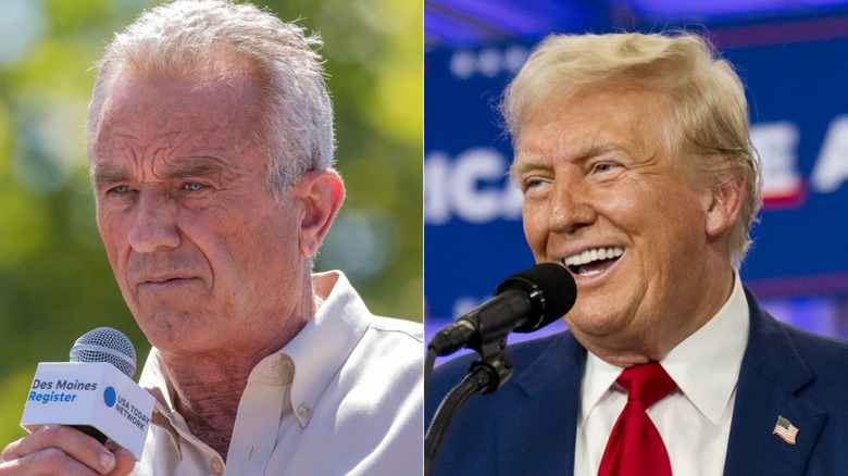 Robert F. Kennedy Jr. frowning & Donald Trump cackling