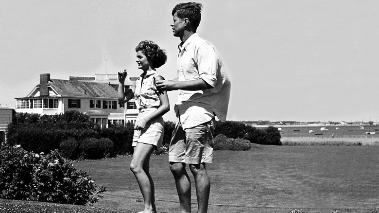 JFK and Jackie at the Kennedy Compound