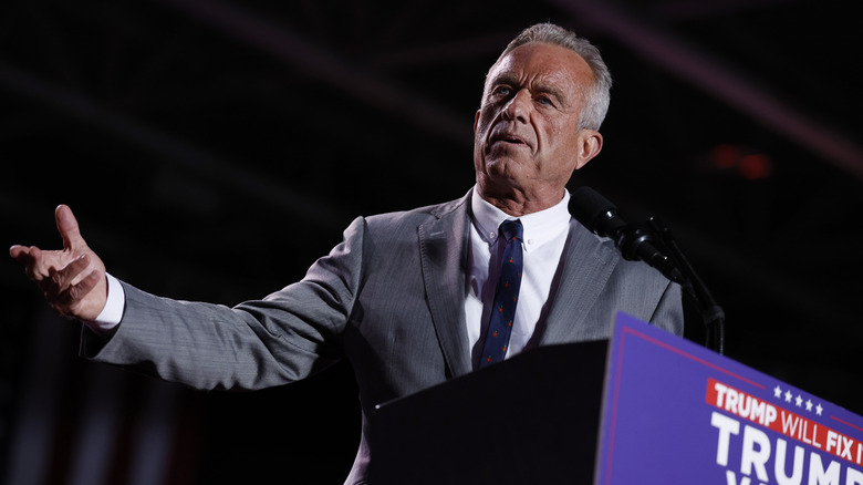 RFK Jr on stage at a Trump rally