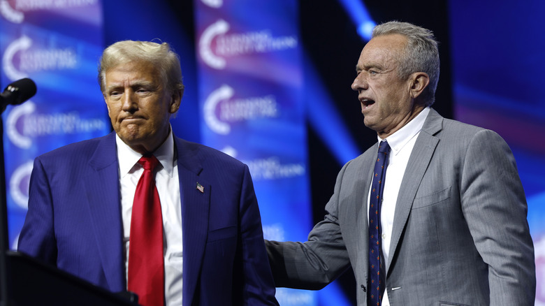 Donald Trump and RFK Jr. give a speech