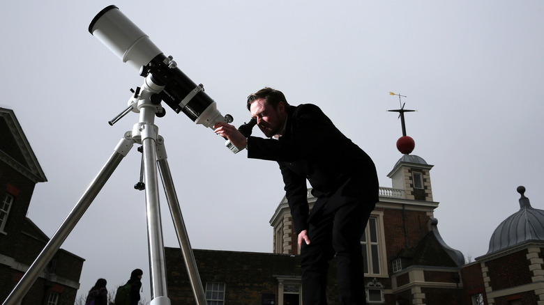 Astronomer and telescope