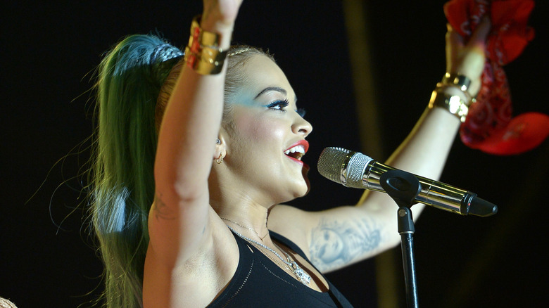 Rita Ora performing in Santa Monica Pier in 2014