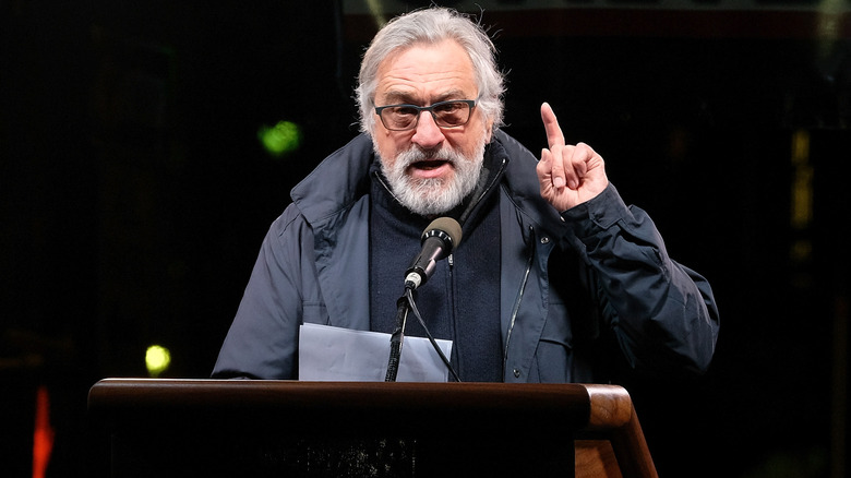 Robert De Niro speaks at an anti-Trump rally