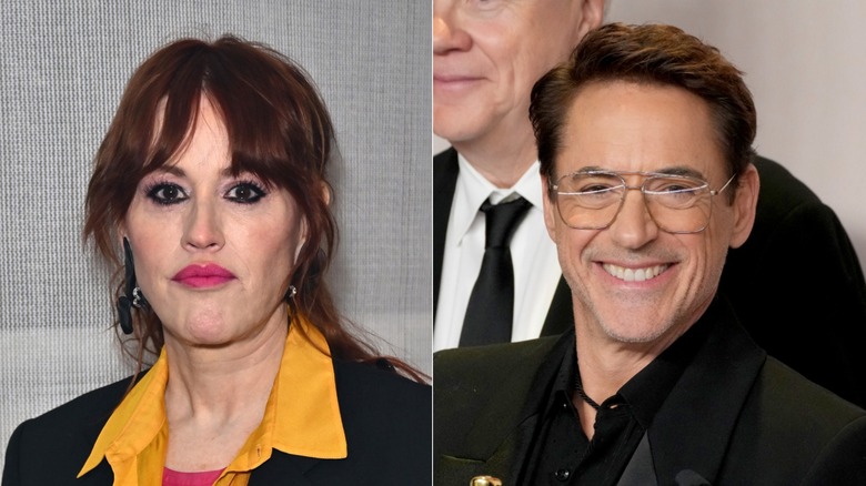 Split image of Molly Ringwald and Robert Downey Jr.