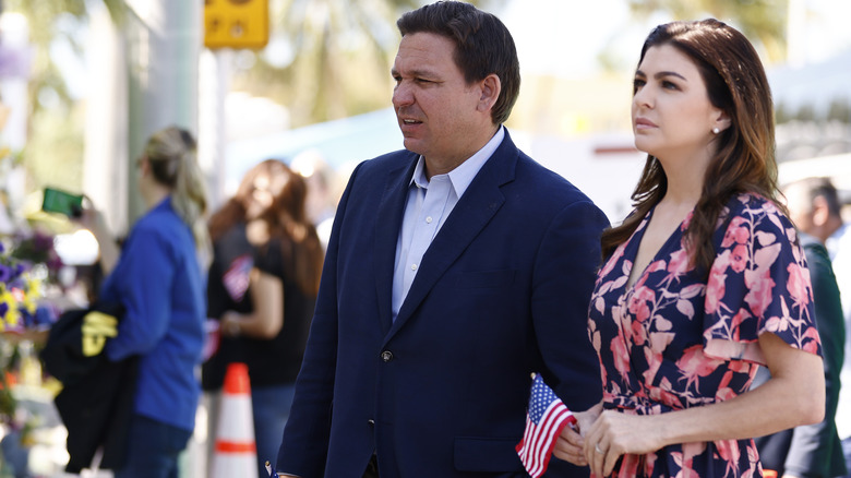 Ron and Casey DeSantis attending a memorial