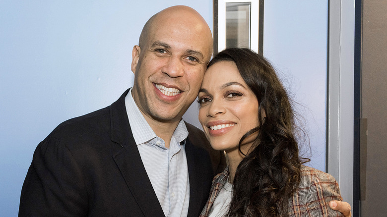 Cory Booker and Rosario Dawson visit the SiriusXM Studio