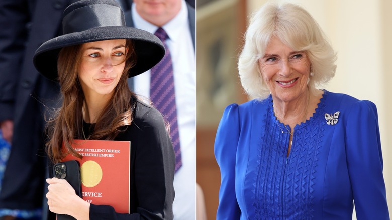 Rose Hanbury smiling & Queen Camilla smiling