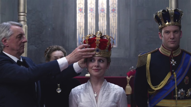 Rose McIver wearing crown in A Christmas Prince