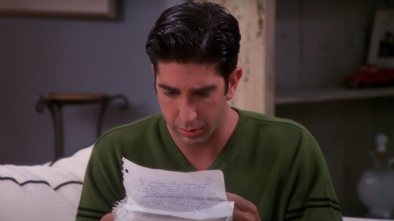 Ross reading Rachel's letter