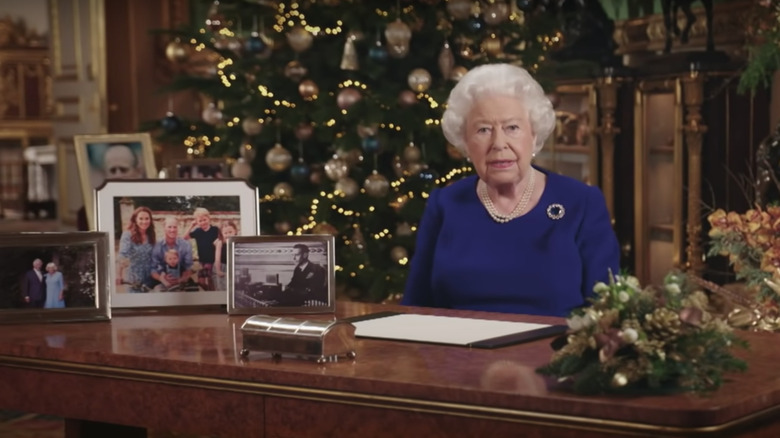 Queen Elizabeth giving the 2019 Christmas broadcast